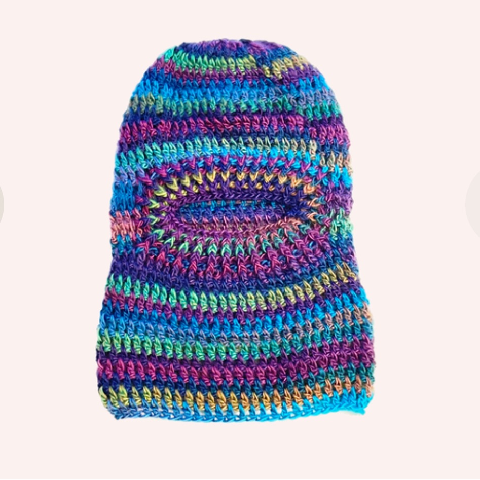Nwt Anna Sui Crochet Balaclava In Turquoise Multi - Os